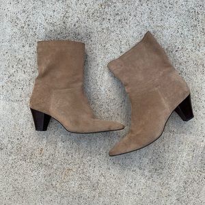 Zara suede pointy slouch boots